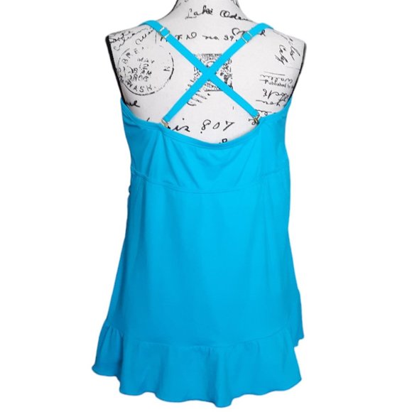 Always For Me 2 Piece Babydoll Curvy Shaper Swimsuit Ruffles 20W New - Picture 7 of 13